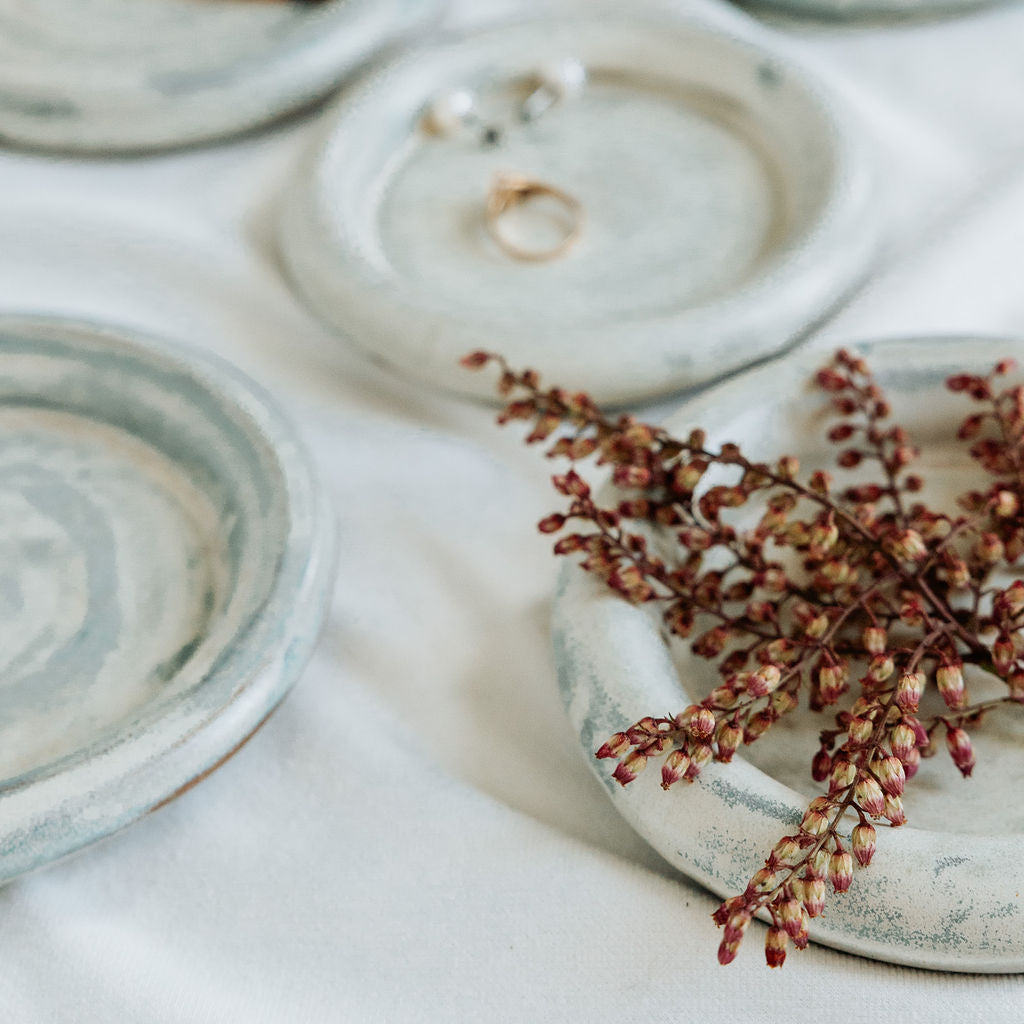Seaglass Beaches Bubble Plates for Trinkets, Pottery Plate