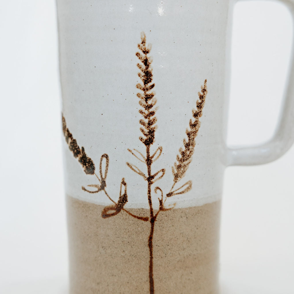 PREORDER - Handmade Pottery Lidded Mug in Floral Style