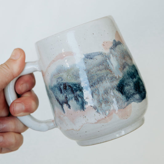 Spring Morning - Handmade Pottery Coffee Mug with Mixed Colourful Glaze