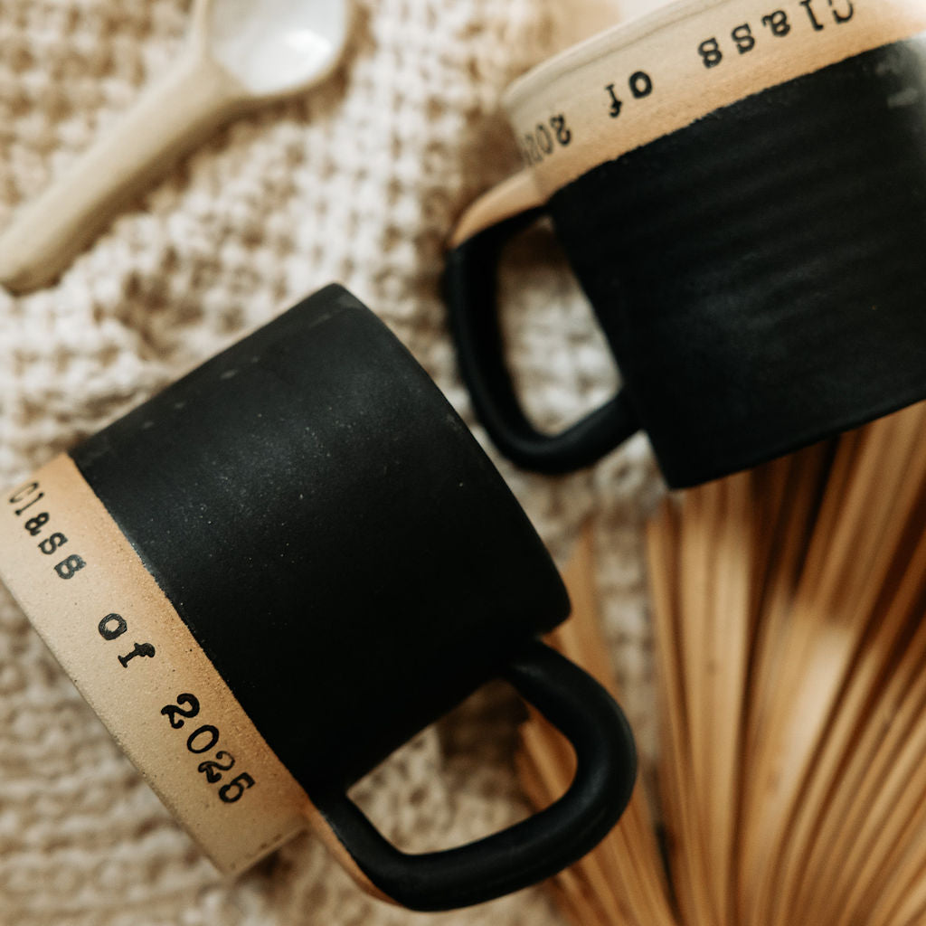 Custom Pottery Mugs for wedding, anniversary, graduation, and Father's Day