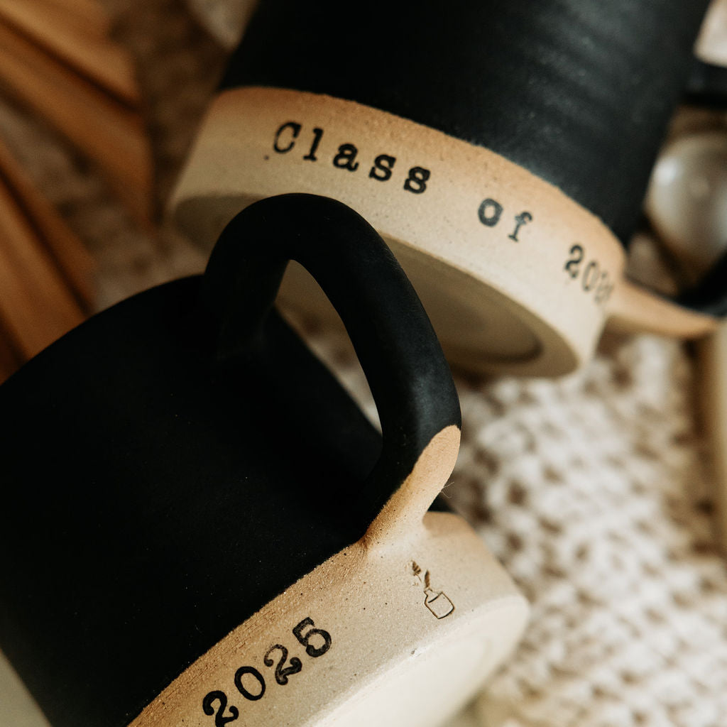Custom Pottery Mugs for wedding, anniversary, graduation, and Father's Day