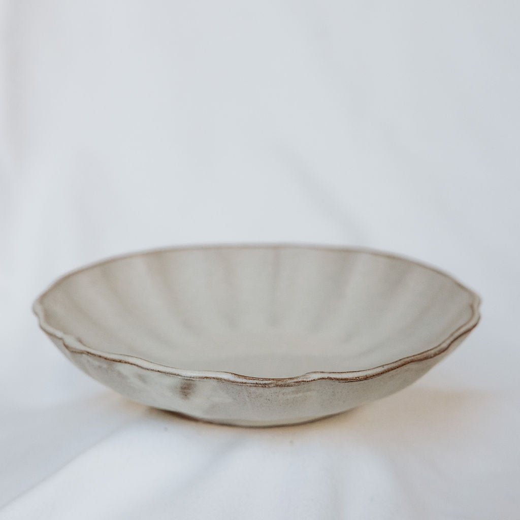 Scalloped Cream Bowl
