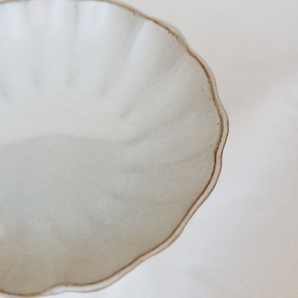 Scalloped Cream Bowl