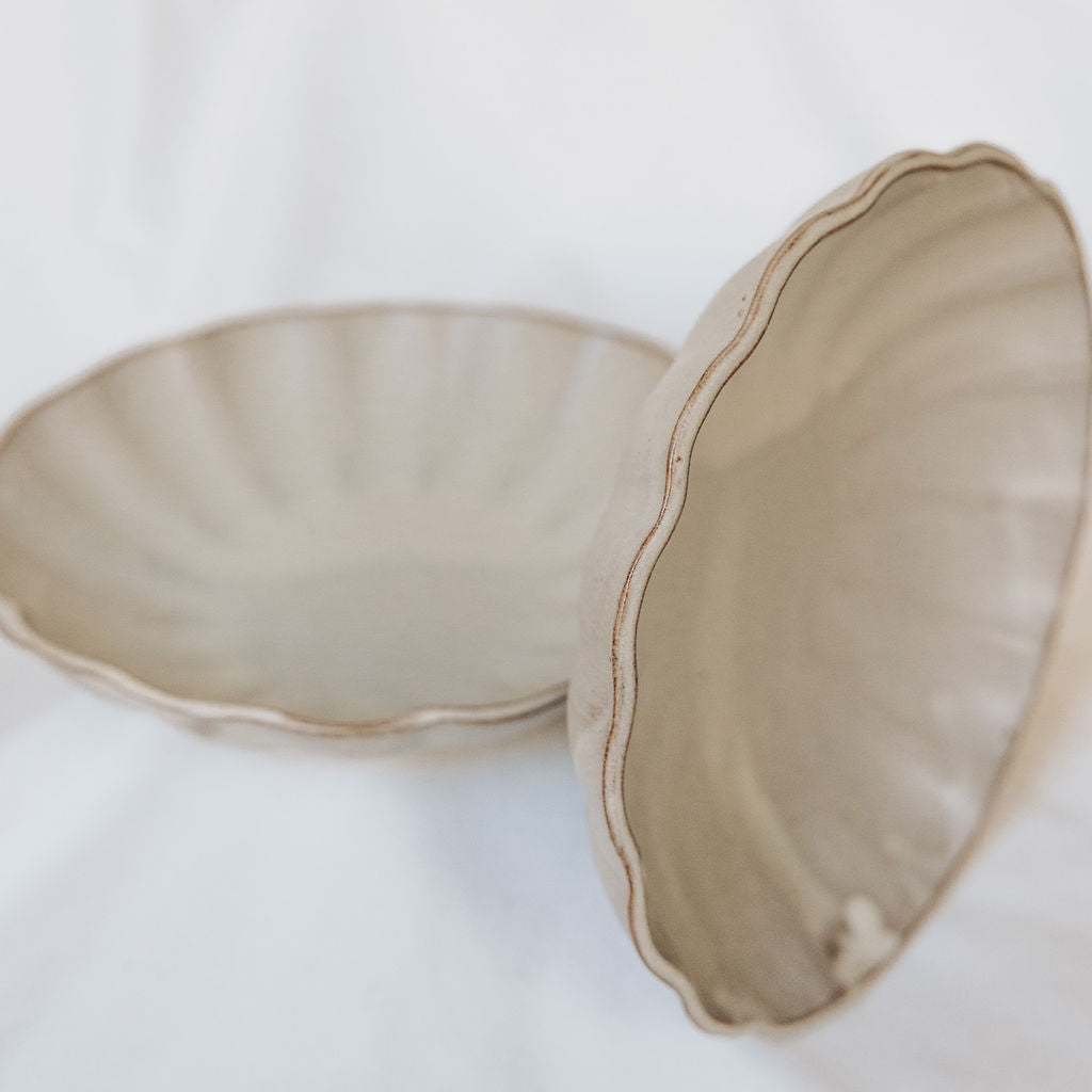 Scalloped Cream Bowl