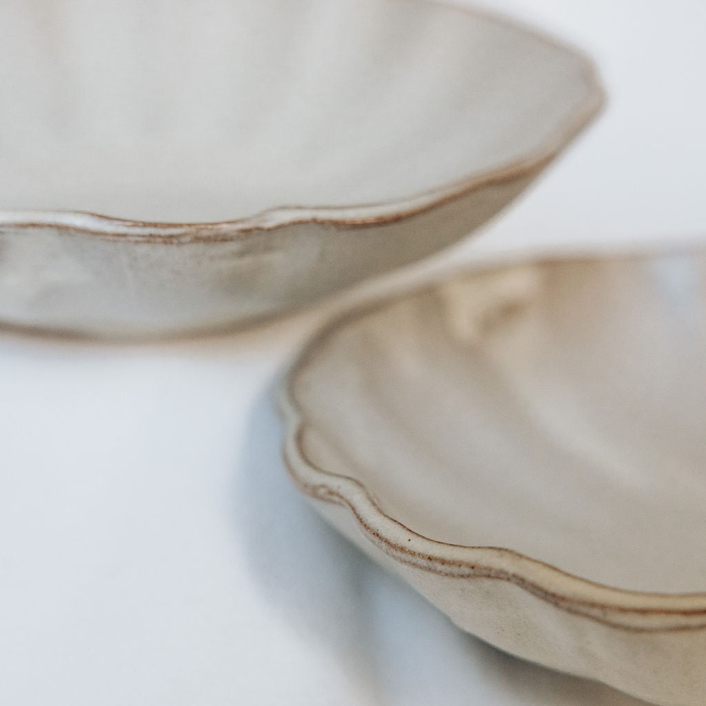 Scalloped Cream Bowl