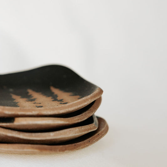 Pottery Tea Bag Dish or Trinket Dish