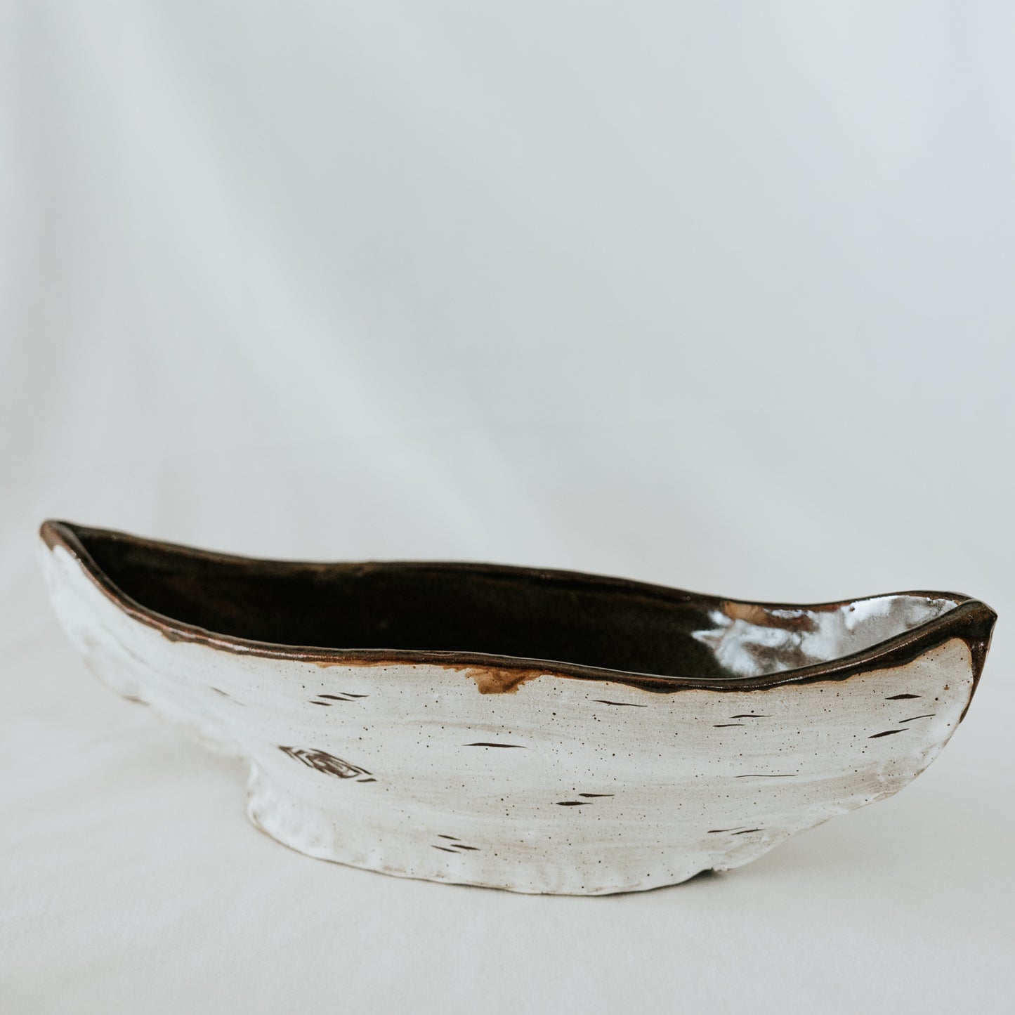 Birch Bark Pottery Canoe