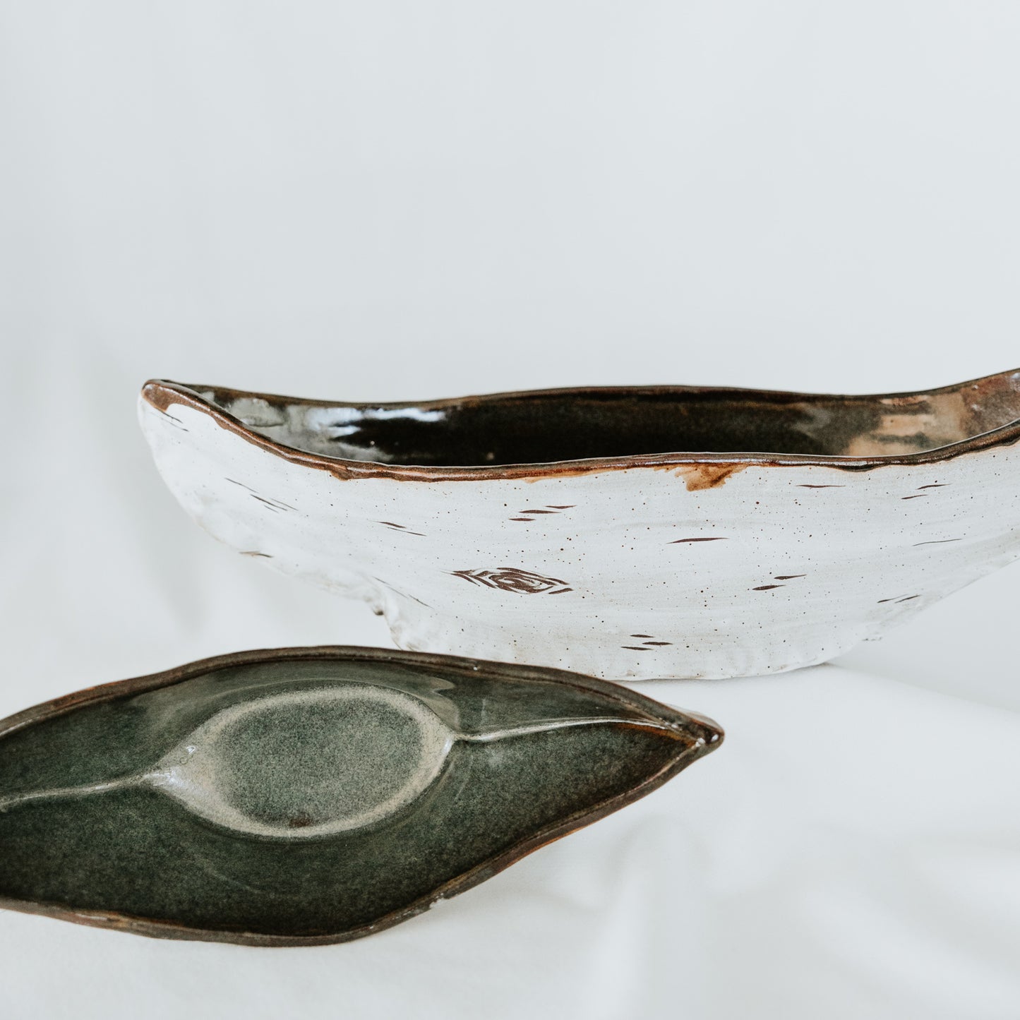 Birch Bark Pottery Canoe