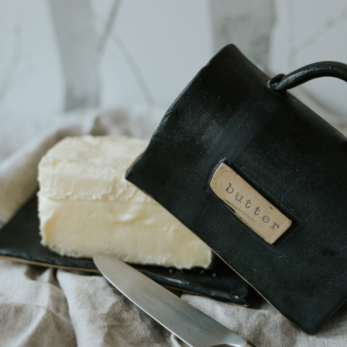 Pottery Butter Dish for the Canadian Block of Butter
