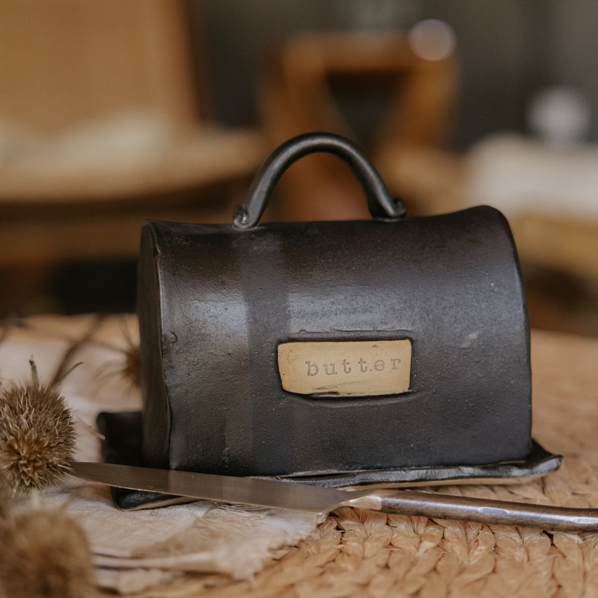 Pottery Butter Dish for the Canadian Block of Butter