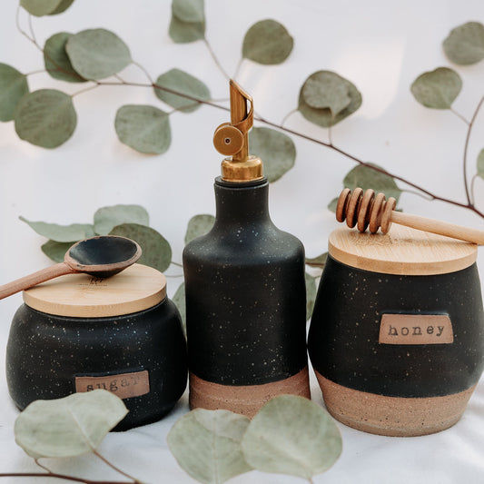 Organic Pottery Honey Pot