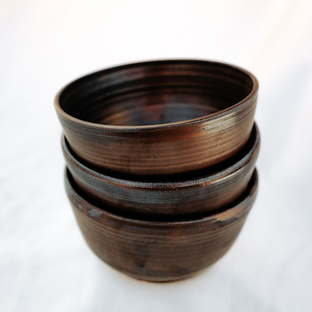 Small Handmade Pottery Bronze Cereal Bowl/Serving Bowl