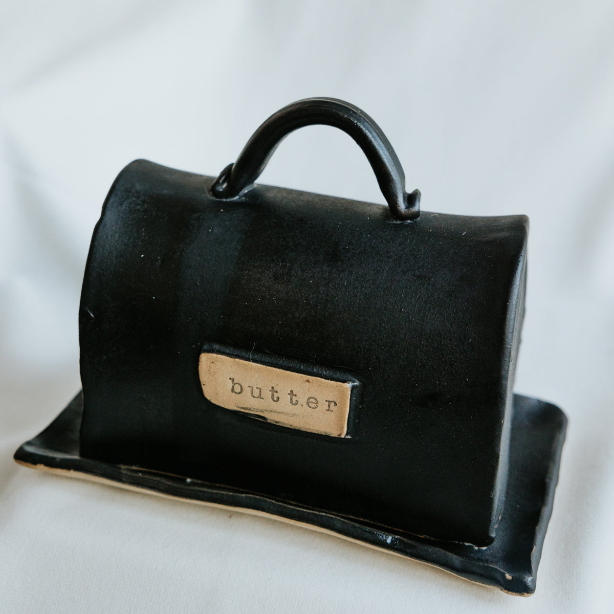 Pottery Butter Dish for the Canadian Block of Butter
