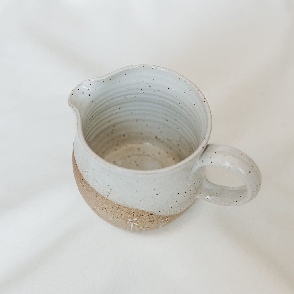 Carved Wildflower Syrup Pitcher