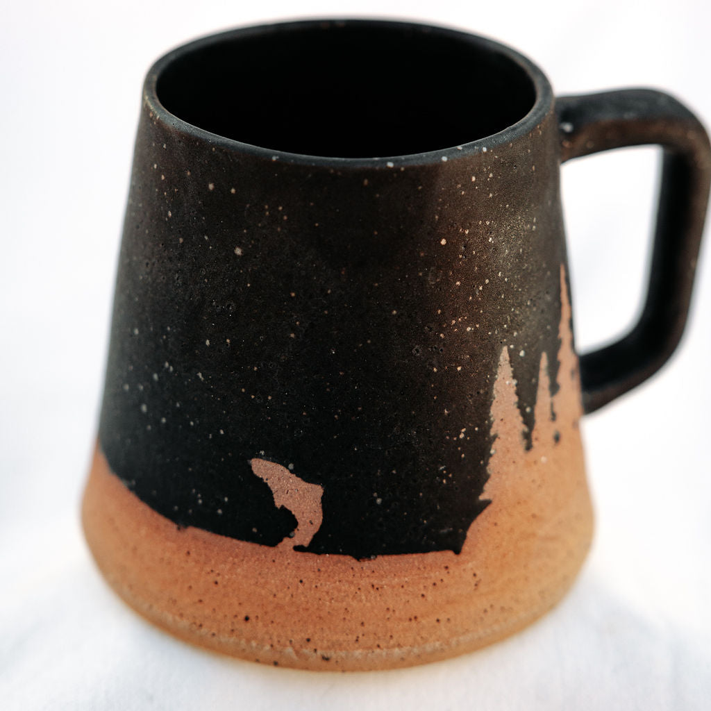 Specialty Evergreen Christmas Mugs Pottery Handmade