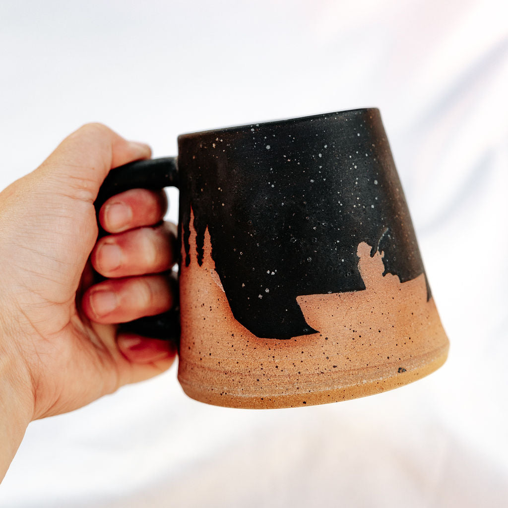 Specialty Evergreen Christmas Mugs Pottery Handmade