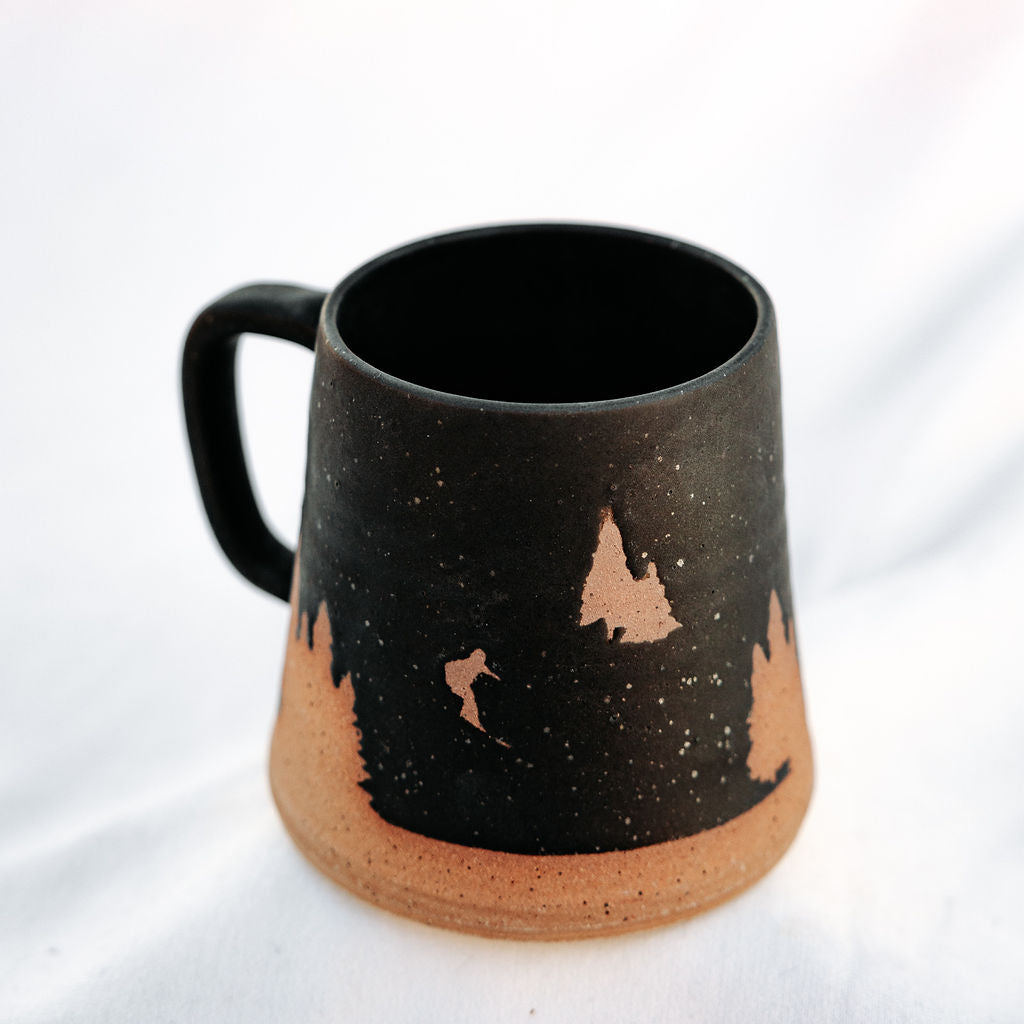 Specialty Evergreen Christmas Mugs Pottery Handmade