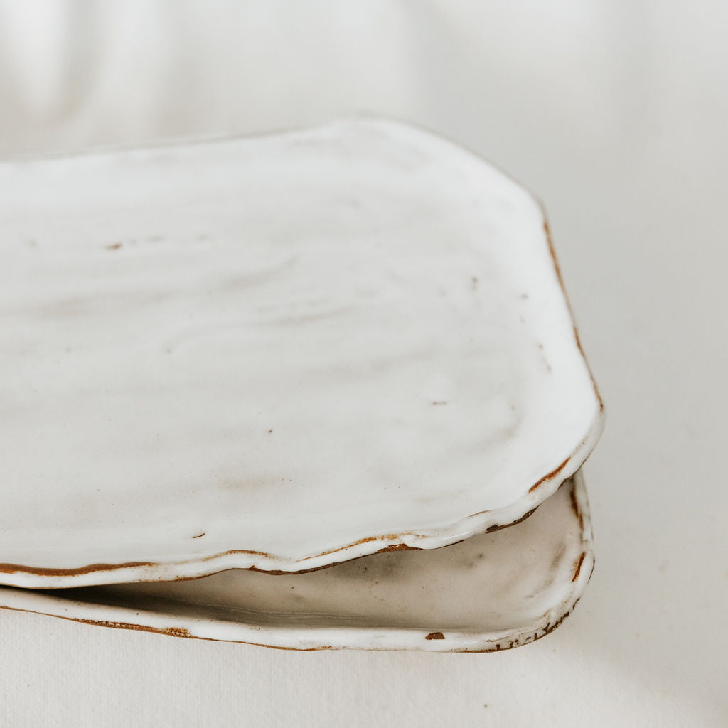 Organic Pottery Serving Tray in a Variety of Colours