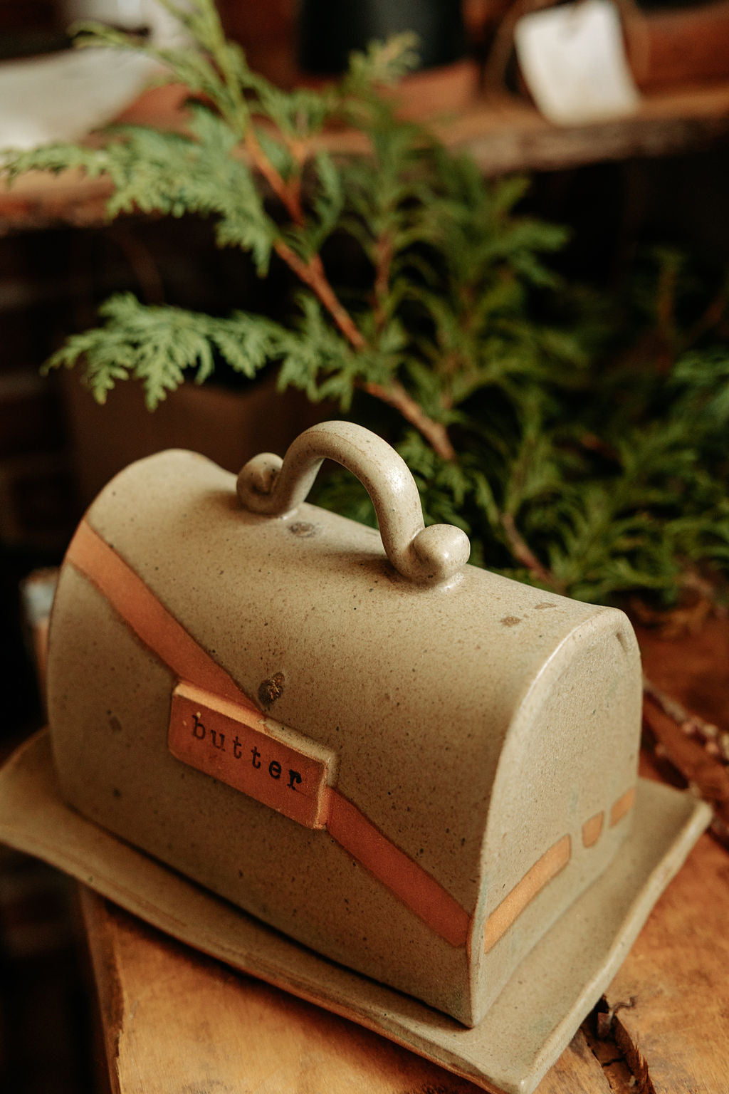 Pottery Butter Dish for the Canadian Block of Butter