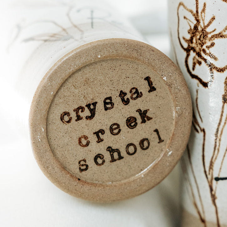 Iced Coffee Cups With Lids - Product of Canada - Floral Pottery Mug Design Lidded - able to be personalized