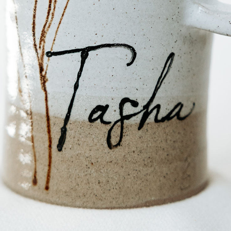 Iced Coffee Cups With Lids - Product of Canada - Floral Pottery Mug Design Lidded - able to be personalized