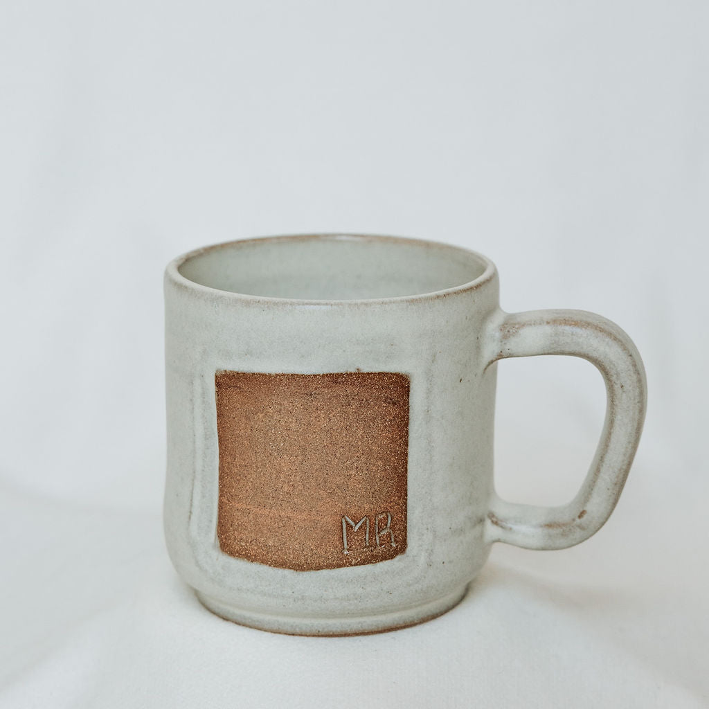 Mug - Cream and Rust Carved Mr. and Mrs.
