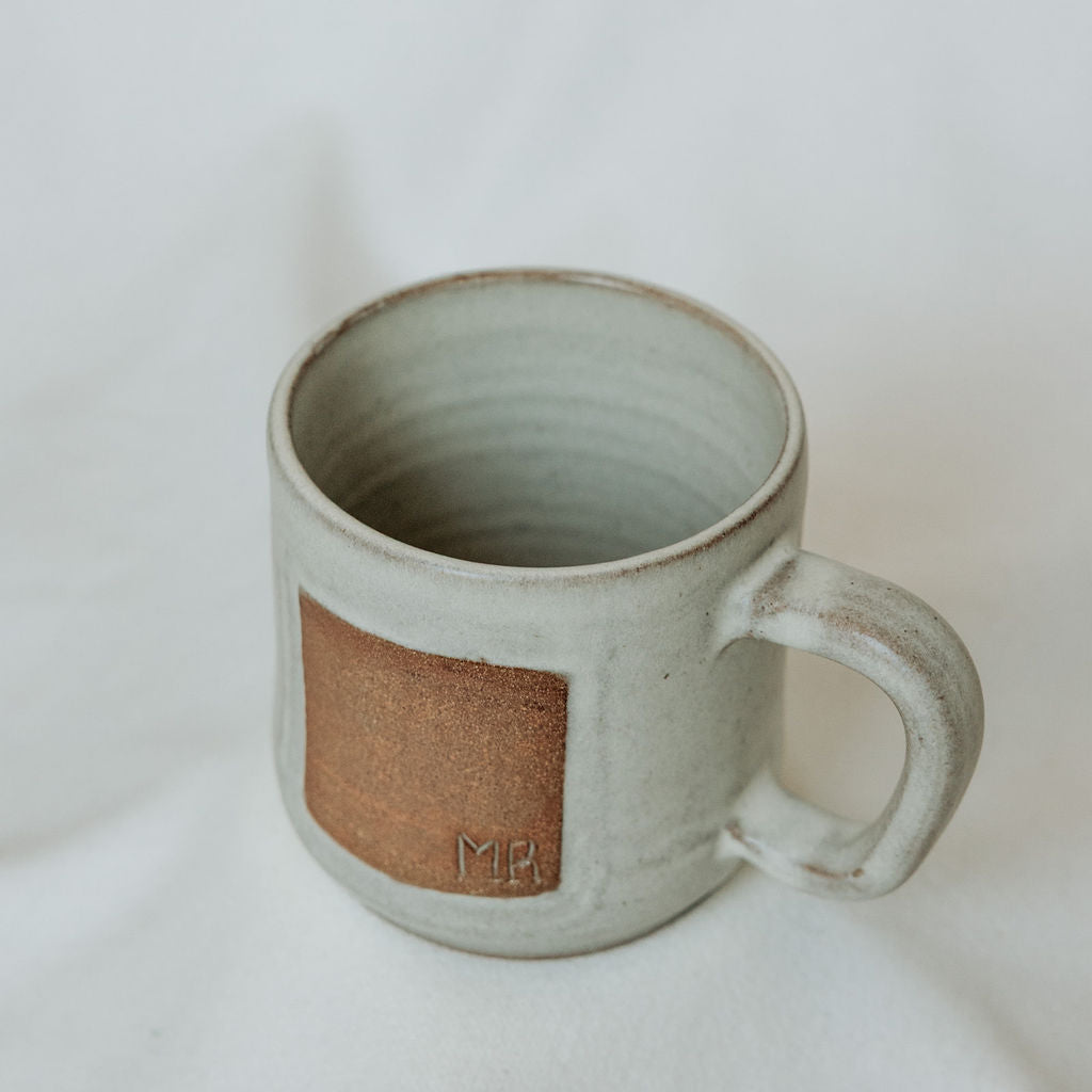 Mug - Cream and Rust Carved Mr. and Mrs.