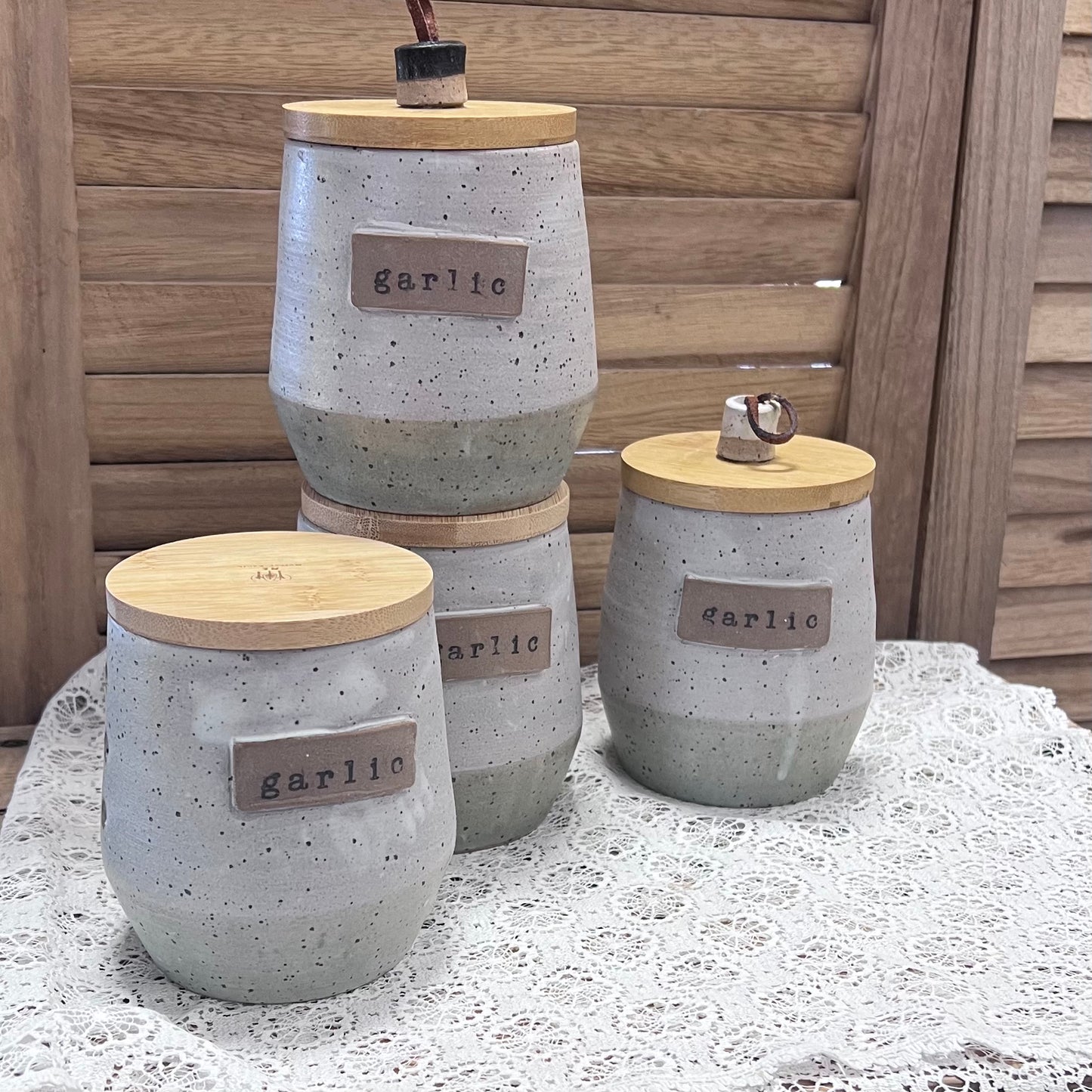 Organic Pottery Garlic Keeper in a Variety of Colours