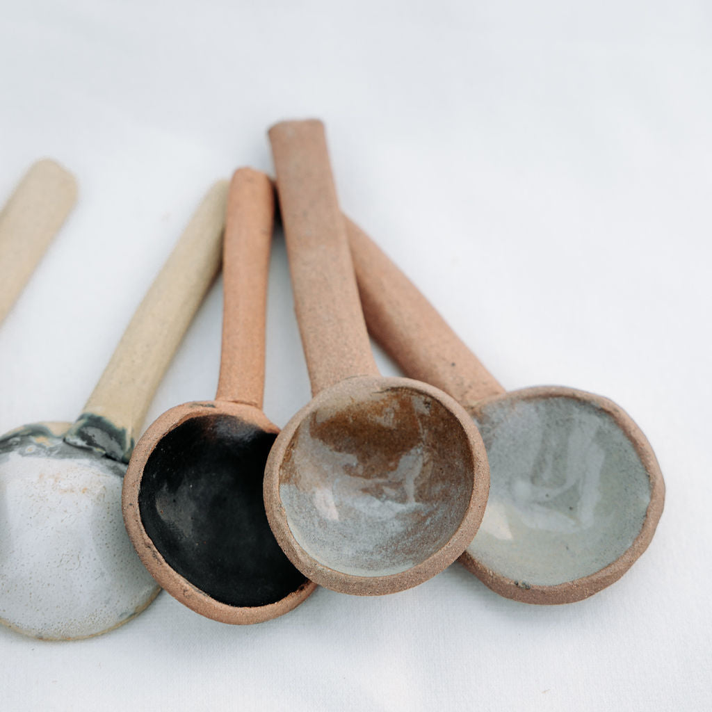 Organic Pottery Spoon/Coffee Scoop, Shorter Handle