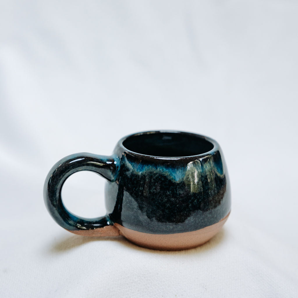 Glossy Teal Espresso Cups, Tiny Coffee Mug