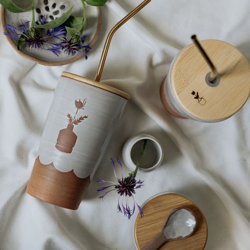 Iced Coffee To Go Cup - Product of Canada - Thistlewood Pottery To Go Cup