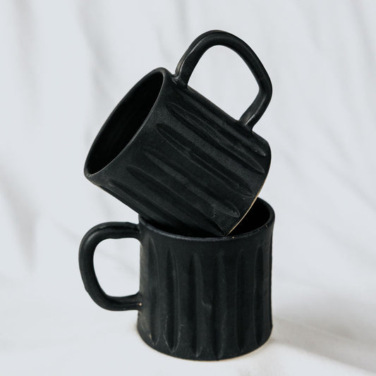 Carved Ceramic Mugs, Carved Pottery Mugs, Carved Cup, Carved Mug