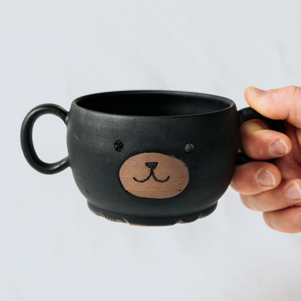 Grumpy the Bear Pottery Mugs