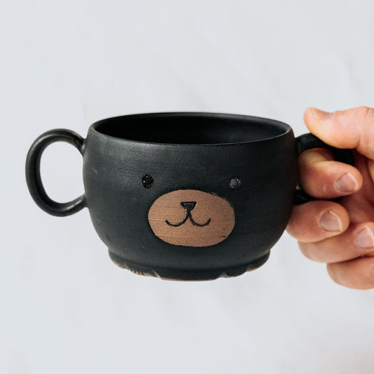 Grumpy the Bear Pottery Mugs