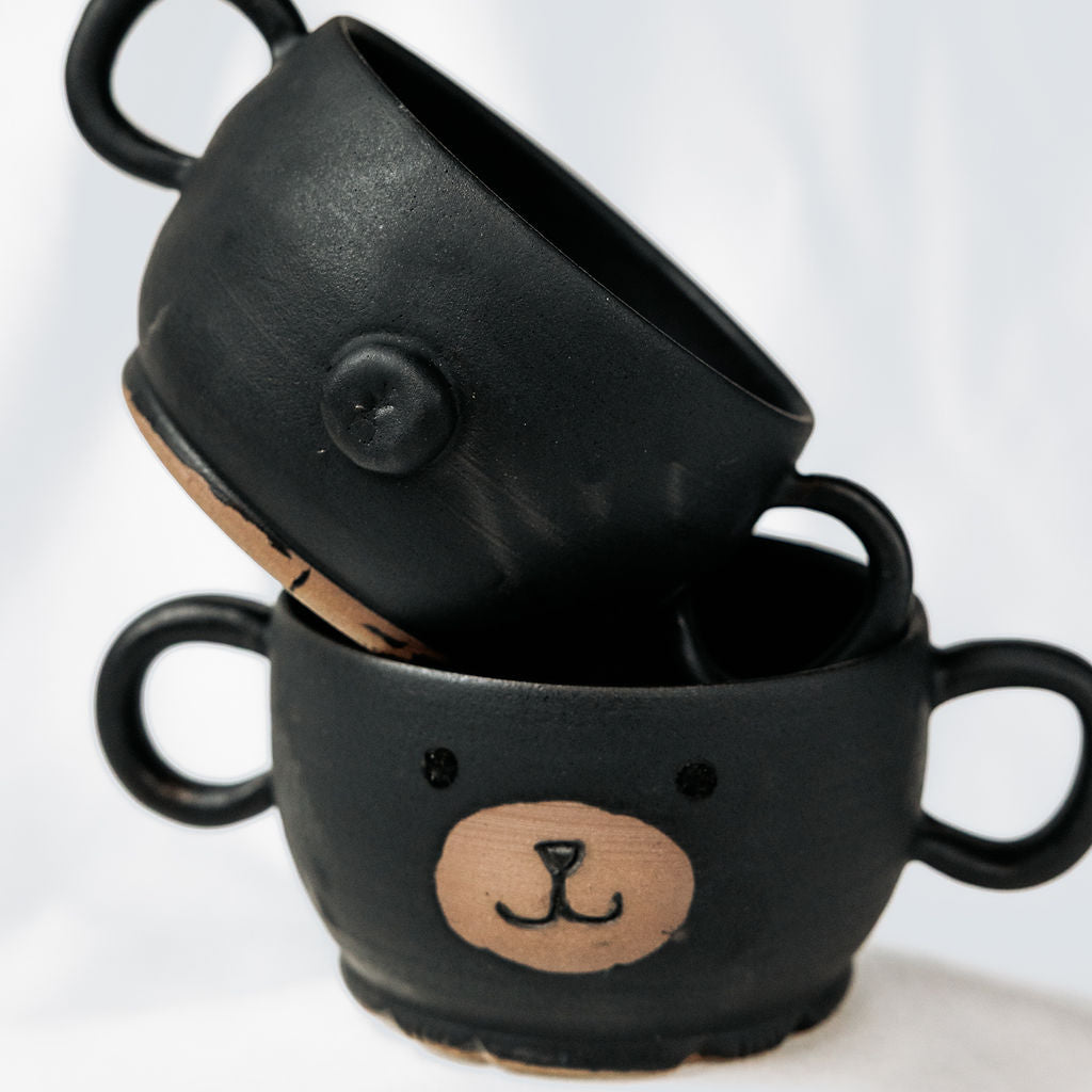 Grumpy the Bear Pottery Mugs