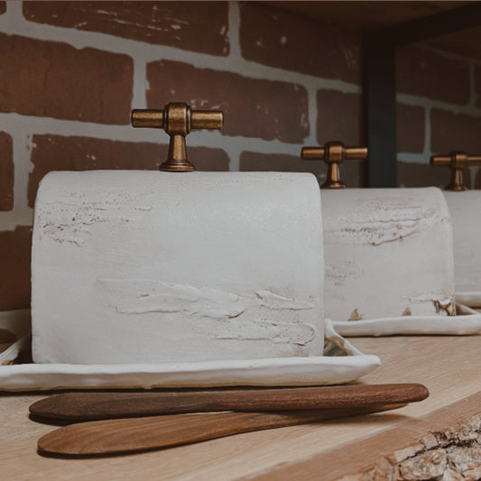 Pottery Butter Dish for the Canadian Block of Butter