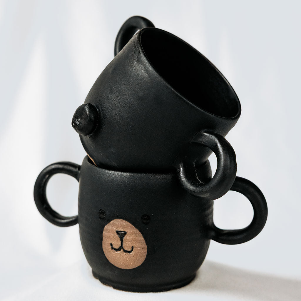 Grumpy the Bear Pottery Mugs