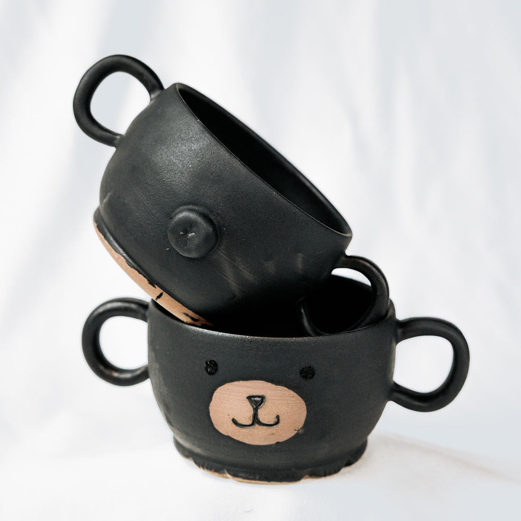 Grumpy the Bear Pottery Mugs