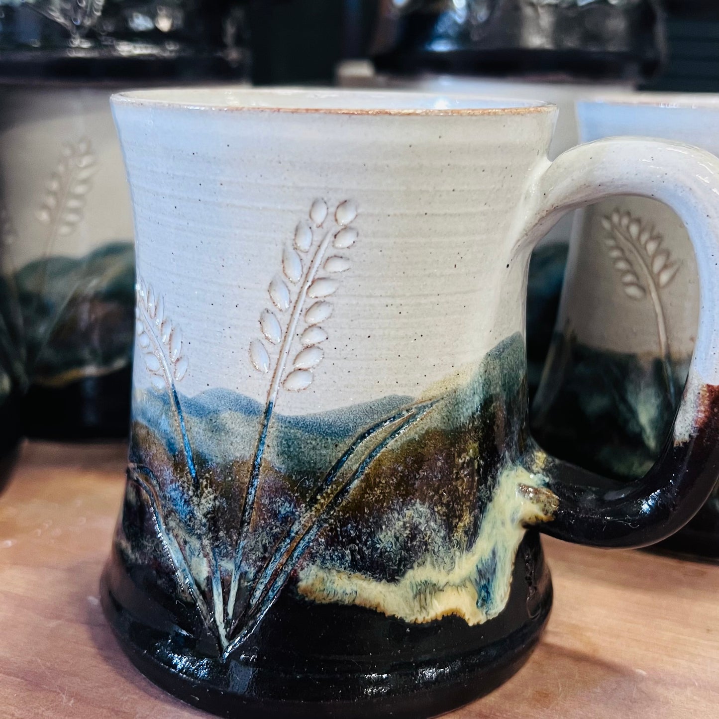 Manitoba Mug with Carved Wheat and Local Clay