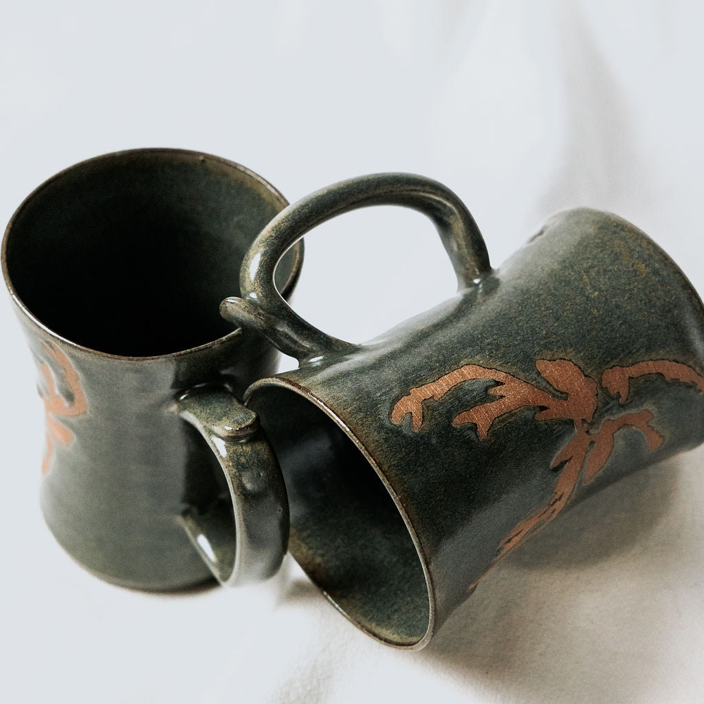 Ceramic Christmas Deer, Deer Christmas Mug, Deer Head Pottery Mug