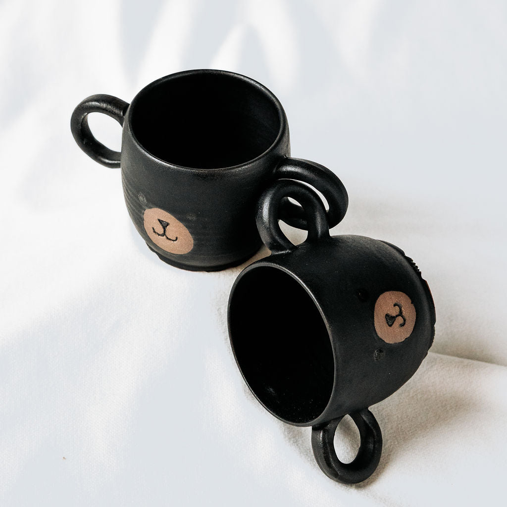 Grumpy the Bear Pottery Mugs