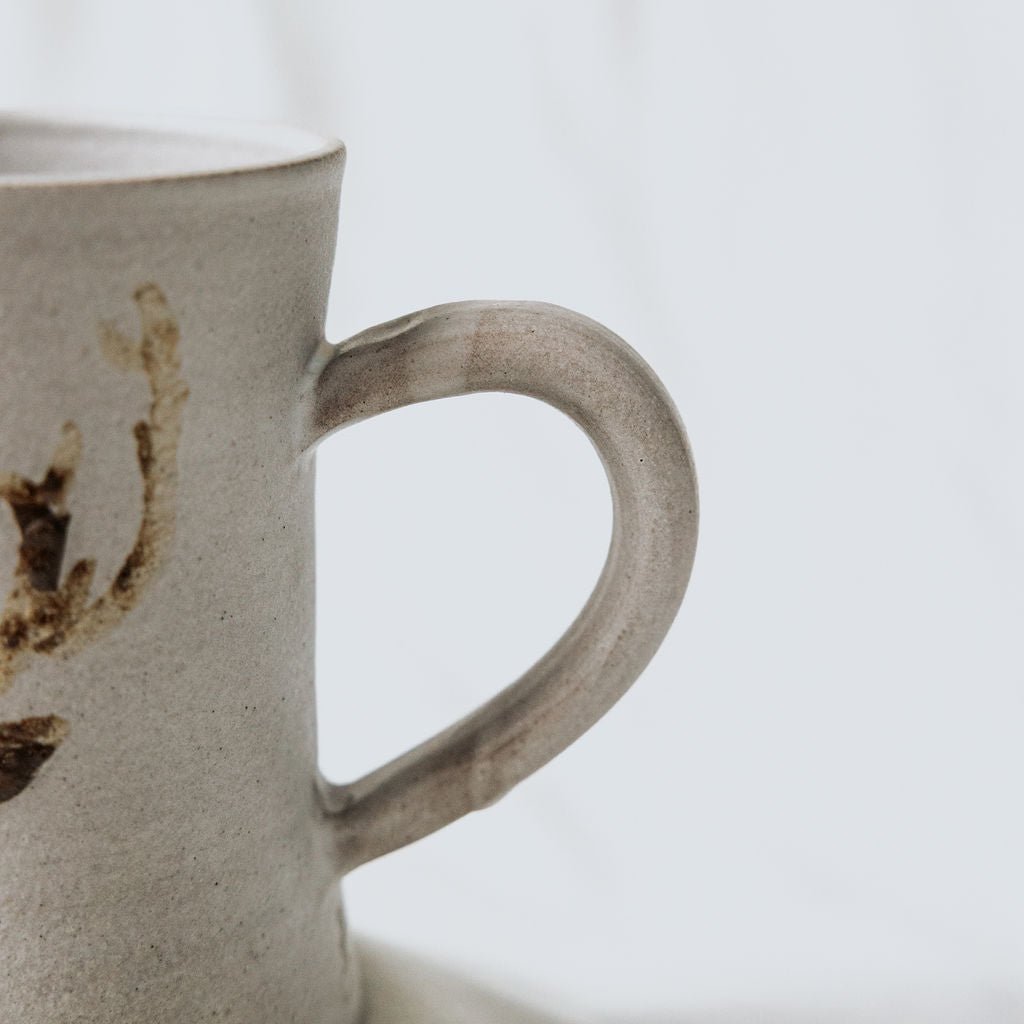 Ceramic Christmas Deer, Deer Christmas Mug, Deer Head Pottery Mug