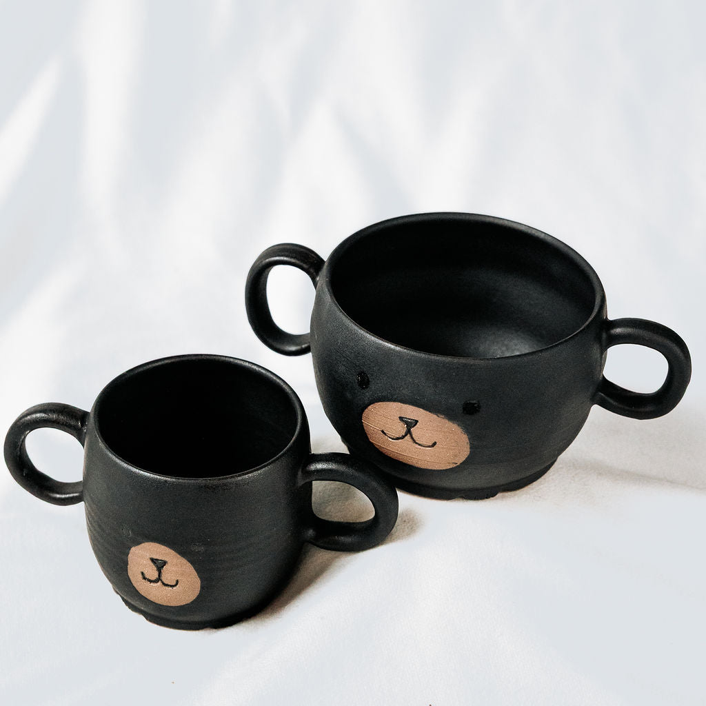 Grumpy the Bear Pottery Mugs