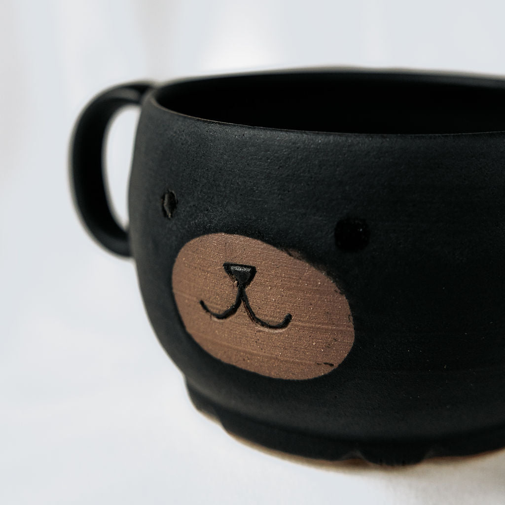 Grumpy the Bear Pottery Mugs