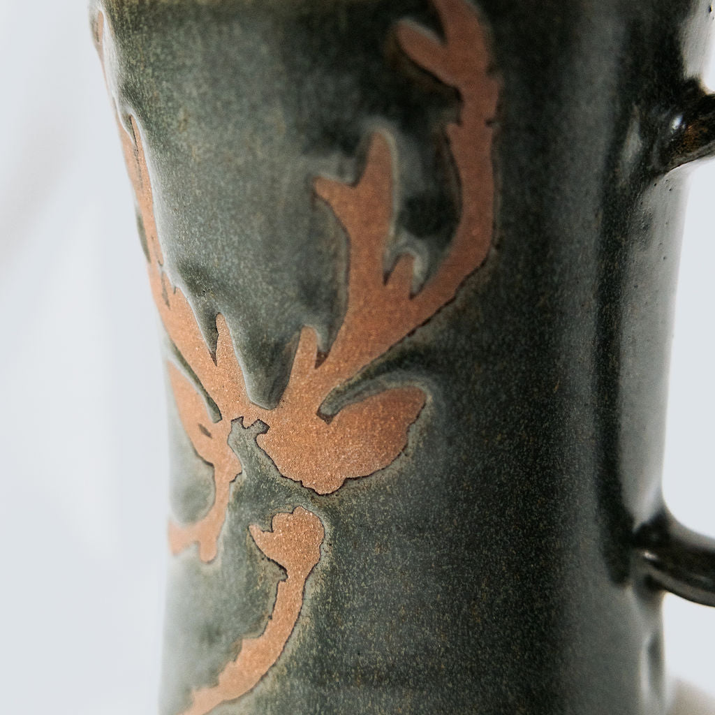 Ceramic Christmas Deer, Deer Christmas Mug, Deer Head Pottery Mug