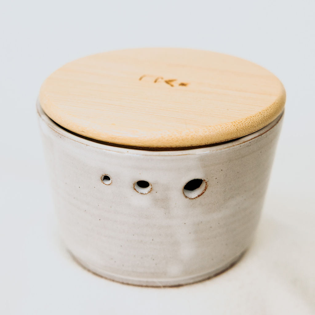 Lidded Pottery Herb Stripper