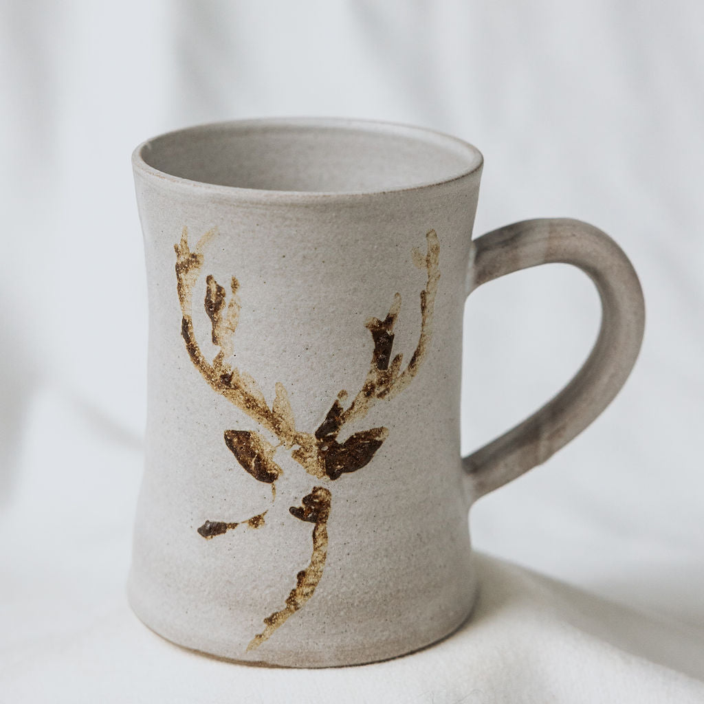 Ceramic Christmas Deer, Deer Christmas Mug, Deer Head Pottery Mug