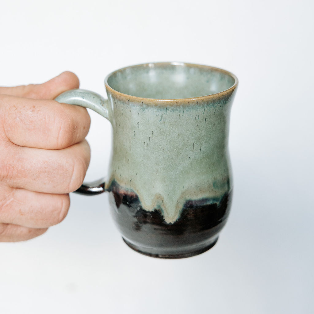 Green Glazed Pottery, Green Cups, Mugs Green