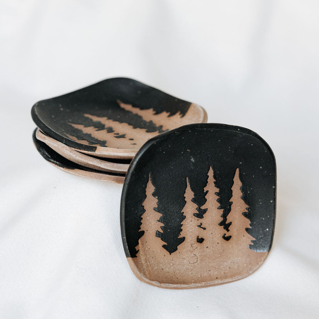 Pottery Tea Bag Dish or Trinket Dish
