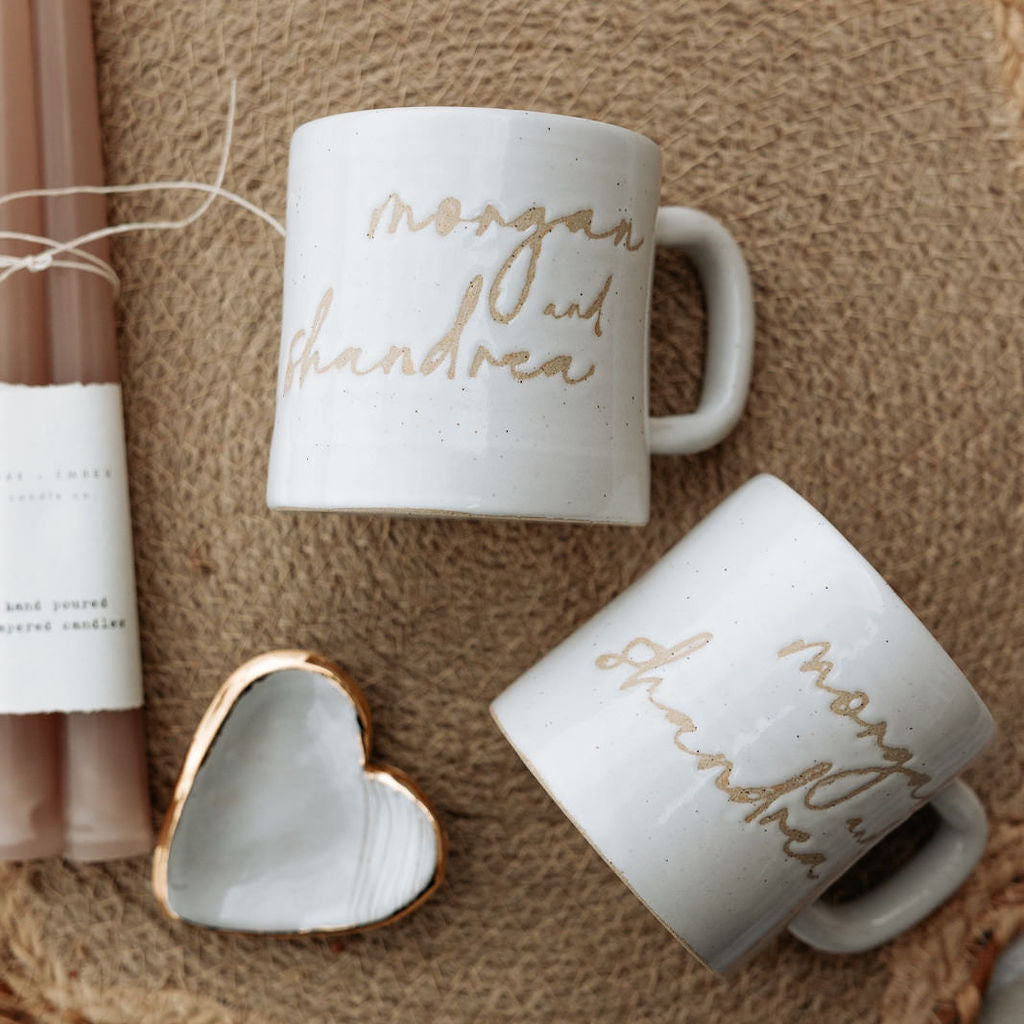 Custom Mug in Glossy White for weddings, anniversaries, and more!
